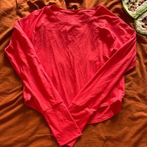 Women's Red Long Sleeve Top